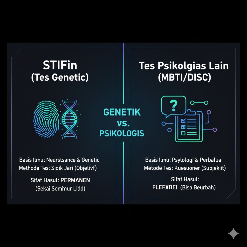 You are currently viewing Lebih dari Sekadar Sifat! Mengapa STIFIn (Genetik) Berbeda dari MBTI & Tes Kepribadian Lain (Psikologis)?
